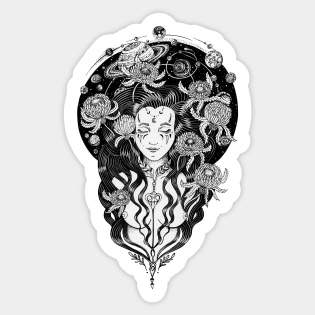 Space goddess Sticker by ruta13art